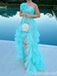 Charming One Shoulder High Low A-line Layer Fluffy Evening Gown Maxi Long Formal Dresses Prom Dresses,WGP995