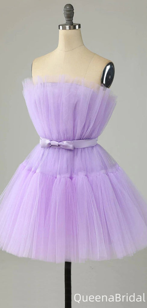 Elegant Strapless A-line Short Mini Homecoming Dress,QB1089