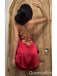 Sexy Red Lace Up Back Simple A-line Short Homecoming Dresses With Pleats ,QB0652
