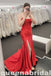 Red Strapless Straight Neck Evening Gown Maxi Long Evening Party Prom Dresses with Side Slit,WGP1056