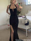 Sexy Black Halter Notched Mermaid Long Formal Gown to Impress,WGP2181