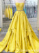 Sexy Yellow Strapless Sweetheart Beading Evening Gown Long Prom Dresses ,WGP653