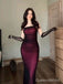 Sexy Burgundy Tulle Mermaid Holiday Party Dress, Evening Dress, WGP2282