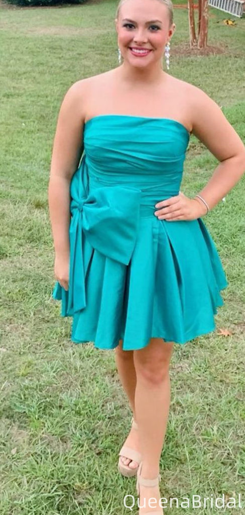 Elegant Strapless A-line Short Mini Homecoming Dress,QB1091