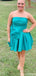 Elegant Strapless A-line Short Mini Homecoming Dress,QB1091