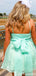 Casual Spaghetti Strap A-line Short Mini Homecoming Dress,QB1094