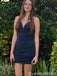 Casual Spaghetti Strap V-neck Sheath Short Mini Homecoming Dress,QB0980