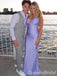 Gorgeous Lilac Plunging V Neck Mermaid Long Prom Dresses  ,WGP1593