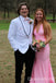 Gorgeous Pink V Neck Mermaid Long Prom Dresses  ,WGP1596