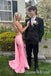 Gorgeous Pink/Yellow V Neck Mermaid Long Prom Dresses  ,WGP1597