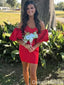 Elegant Strapless Sweetheart Sheath Short Mini Homecoming Dress,QB0982