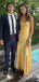 Elegant Strapless Yellow A-line Evening Gown Maxi Long Formal Dresses Prom Dresses ,WGP859
