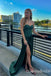 Sexy Green Strapless Lace Appliques Lace up Back Mermaid Side Slit Long Party Dress Long Prom Dresses to Impress ,WGP1428