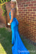 Gorgeous Blue Halter Mermaid Long Prom Dresses  ,WGP1599