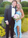 Stylish Strapless Blue Sheath Party Dress Long Prom Dresses to Impress ,WGP1539