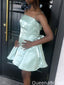 Elegant Spaghetii Strap A-line Short Mini Homecoming Dress,QB1117