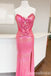 Shiny Strapless Mermaid Sweetheart Bow Side Slit Long Prom Dresses ,WGP1623