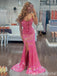 Shiny Strapless Mermaid Sweetheart Bow Side Slit Long Prom Dresses ,WGP1623