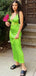 Sexy Green V Neck Spaghetti Straps Mermaid Sleeveless Evening Prom Dresses,WGP520