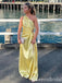 Elegant One Shoulder Sheath Yellow Evening Gown Long Formal Dresses Prom Dresses,WGP811