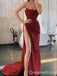 Sexy Burgundy Sparkle Strapless High Slit Evening Gown Long Prom Dresses,WGP710