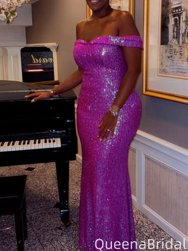 Elegant Off-shoulder Mermaid Long Prom Dress Ideas, Evening Party Dresses,WGP1997