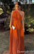 Elegant One Shoulder A-line Party Dress Long Prom Dresses to Impress ,WGP1693