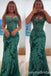 Sexy Green Sweetheart Shinning Embroidery Mermaid Long Prom Dresses ,WGP1643