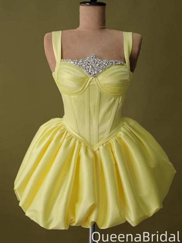 Gorgeous Spaghetii Strap A-line Short Mini Homecoming Dress,QB1122