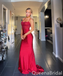 Sexy Red Spaghetti Straps Beaded Mermaid Long Prom Dresses ,WGP1645