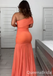 Elegant One Shoulder Orange Mermaid Long Prom Dresses ,WGP1647