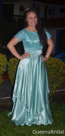 Gorgeous Short Sleeves A-line Long Formal Gown to Impress,WGP2225