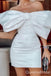 White Bow Mermaid Graduation Party Short Homecoming Dresses , QB0809