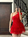 Sexy One-shoulder A-line Short Mini Homecoming Dress,QB1128