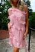Elegant Pink One Shoulder Ruffles Simple Cheap Short Homecoming Dresses, QB0494