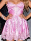 Gorgeous Spaghetii Strap A-line Short Mini Homecoming Dress,QB1133