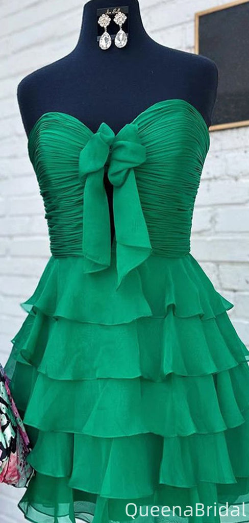 Casual Strapless A-line Short Mini Homecoming Dress,QB1135