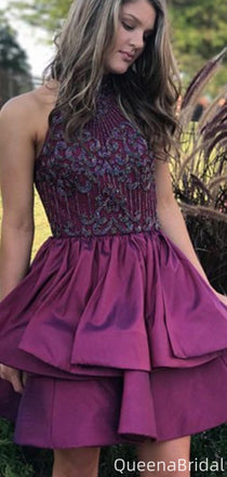 Gorgeous Halter A-line Short Mini Homecoming Dress,QB1137