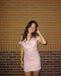 Gorgeous Pink Off-shoulder Short Homecoming Dress Graduation Party Dress , QB0867