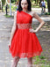 Casual One-shoulder A-line Short Mini Homecoming Dress,QB1139
