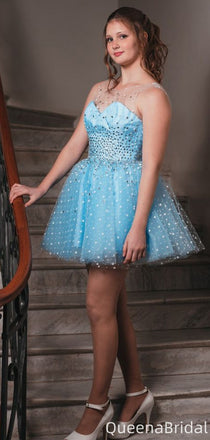 Elegant A-line Short Mini Homecoming Dress,QB1142