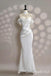 Elegant Off the Shoulder Mermaid Lace up Back Bow Satin Long Prom Dresses ,WGP1663