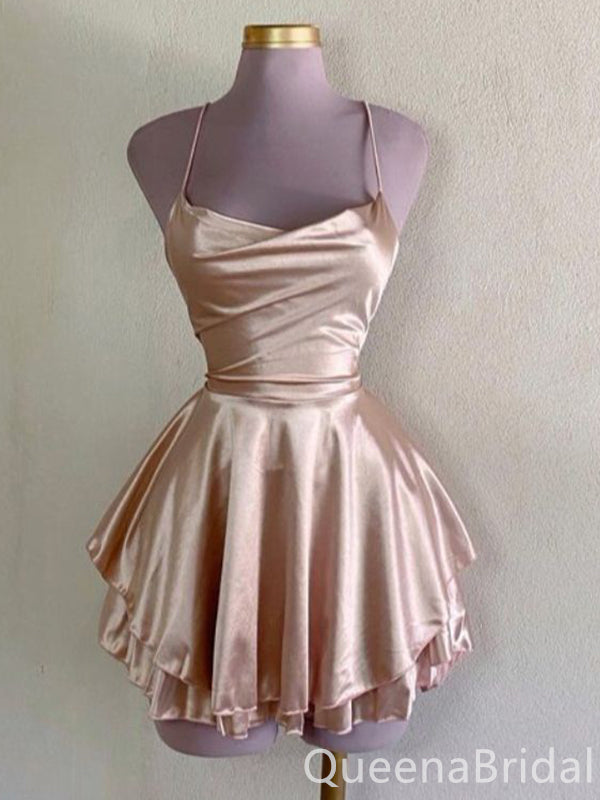 Stylish Spaghetti Straps A-line Graduation Party Short Homecoming Dress Formal Evening Party Dress , QB0849