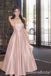 Elegant Light Pink Satin A-line Long Prom Dresses Online ,WGP1668