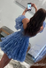 Sexy Unique Off-the-shoulder A-line Strapless Short Homecoming Dresses with Ruffles and Pleats, QB0612