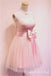 Stunning Strapless Pink Sweetheart A-line Graduation Party Short Homecoming Dress Formal Evening Party Dress with Bow Belt, QB0841