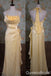 Elegant Light Yellow Halter Sheath Long Prom Dress to Impress ,WGP1699