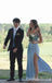 Elegant Spaghetti Straps Straight Neck Side Slit Mermaid Long Party Dress Prom Dresses,WGP1736