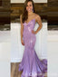 Sparkly Purple Shimmer Prom Dress - Lace-up Back Mermaid Formal Gown, WGP1078