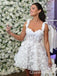 Elegant White Lace Embroidery A-line Lace Up Back Graduation Party Homecoming Dresses ,QB0705